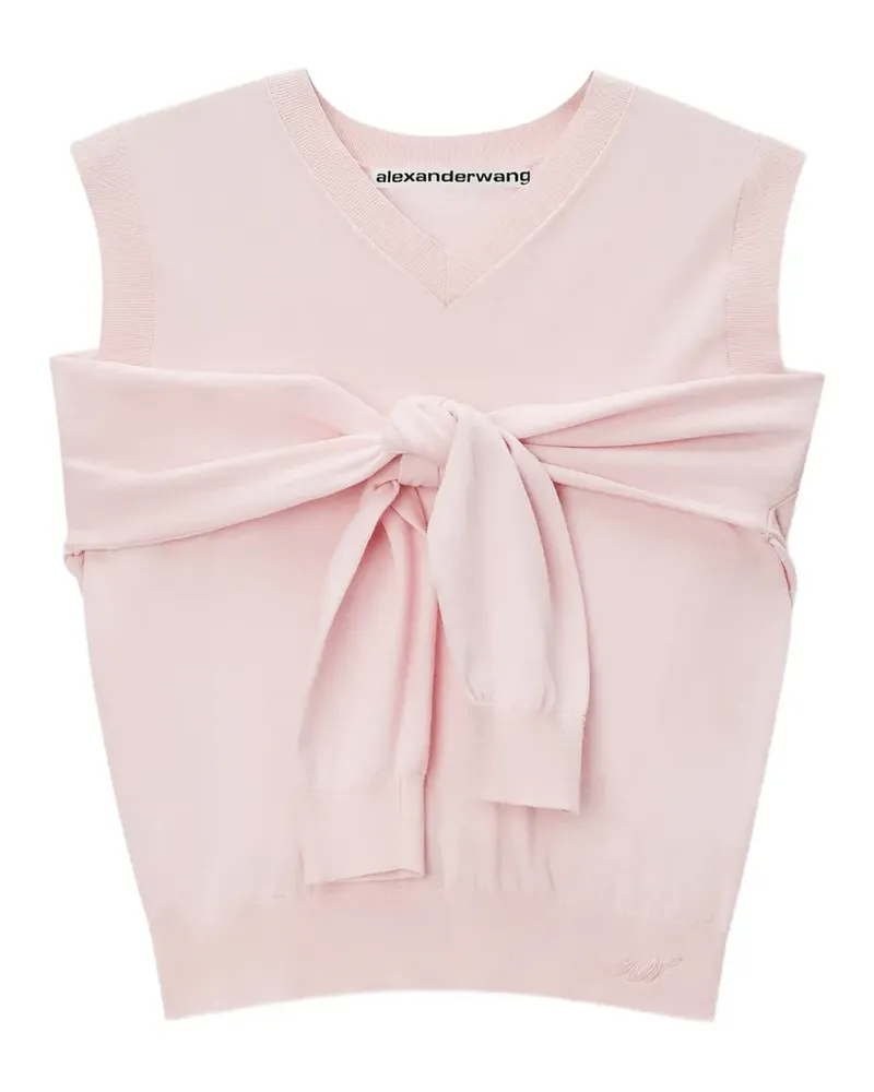 Alexander Wang wrapped-detail V-neck sweater vest - Rosa Rosa