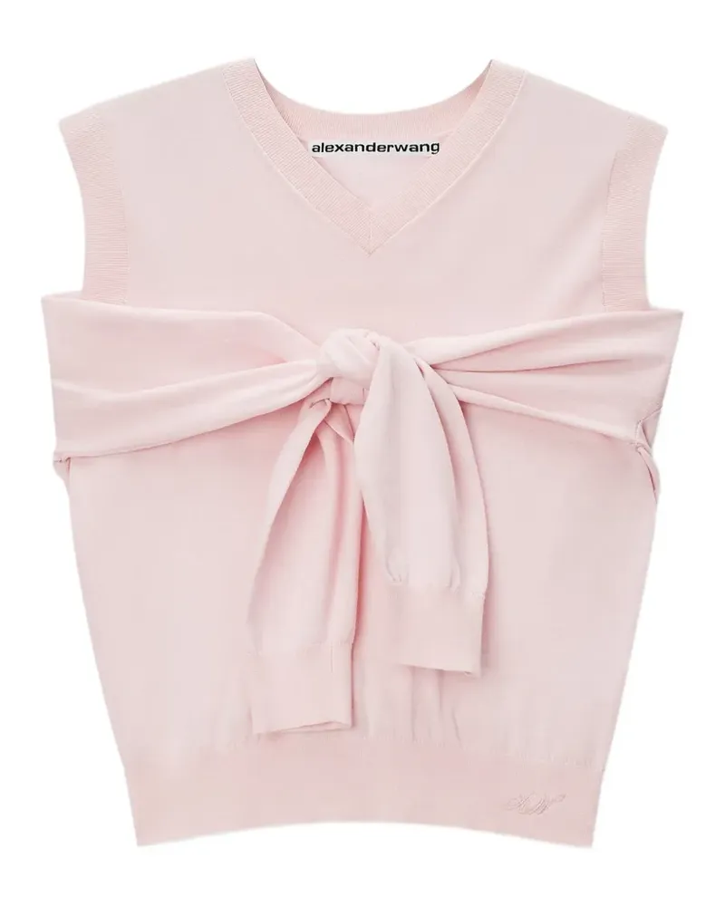 Alexander Wang V-Ausschnitt-Pullunder mit Wickeldetail - Rosa Rosa