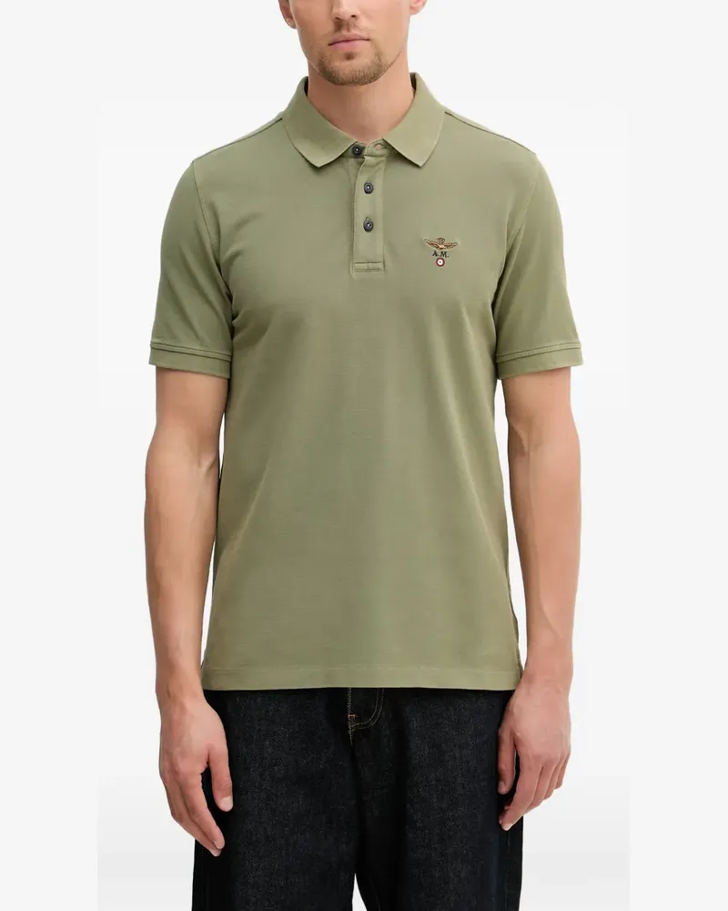 Aeronautica Militare logo-embroidered polo shirt - Grün Grün