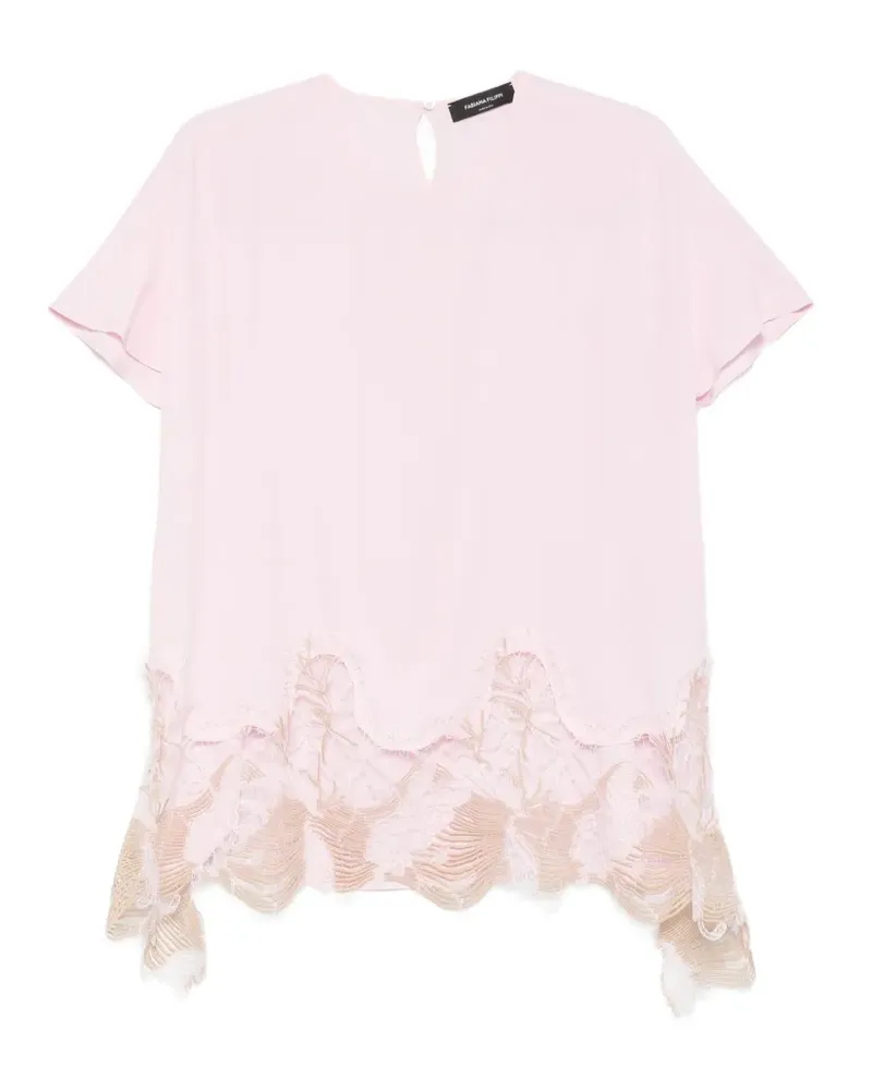 Fabiana Filippi lace-trim blouse - Rosa Rosa