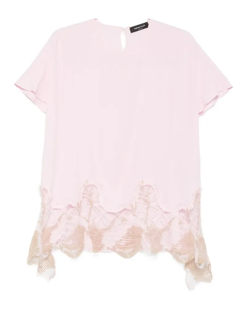 Fabiana Filippi lace-trim blouse - Rosa Rosa