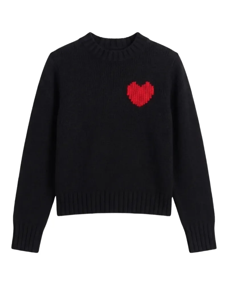 Chinti & Parker Pullover mit Herz-Intarsie - Schwarz Schwarz
