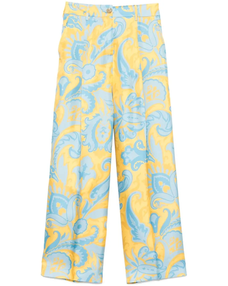 Etro Hose aus Seide - Blau Blau