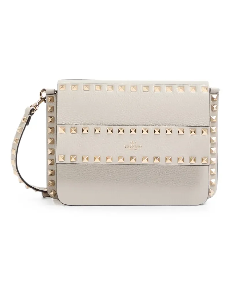 Valentino Garavani Rockstud small shoulder bag in grainy leather - Nude Nude