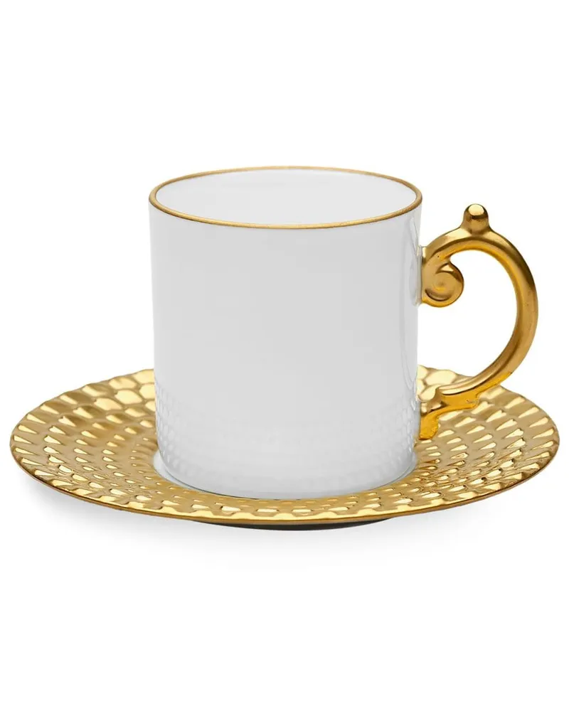 L’OBJET Aegean Espressotasse mit Untersetzer - Gold Gold