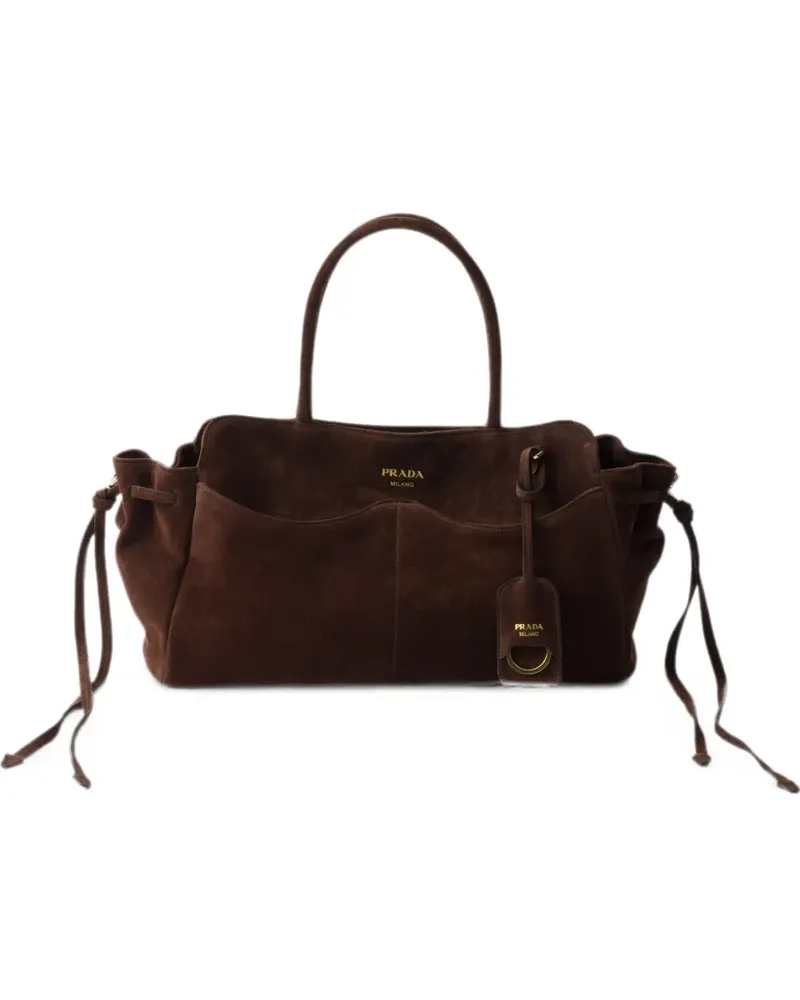 Prada Große Carry Tasche aus Wildleder - Braun Braun