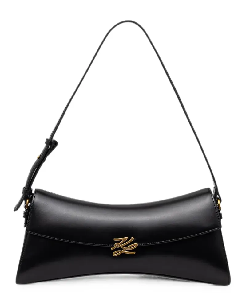 Karl Lagerfeld logo-plaque shoulder bag - Schwarz Schwarz
