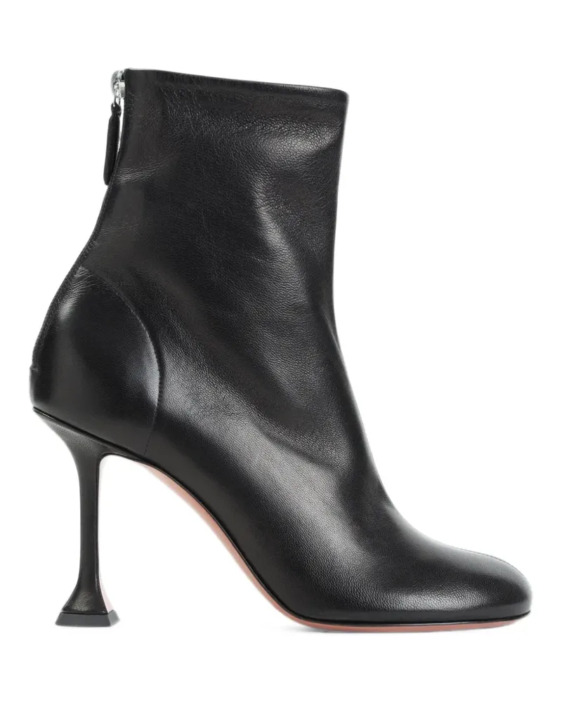 Amina Muaddi Iris 95 Stiefeletten aus schwarzem Nappaleder Schwarz