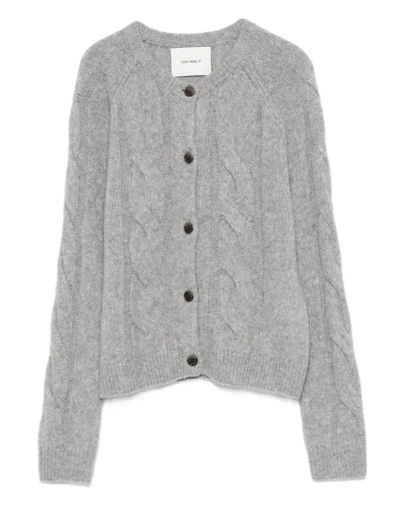 Lisa Yang Gwyneth Cardigan mit Zopfmuster - Grau Grau