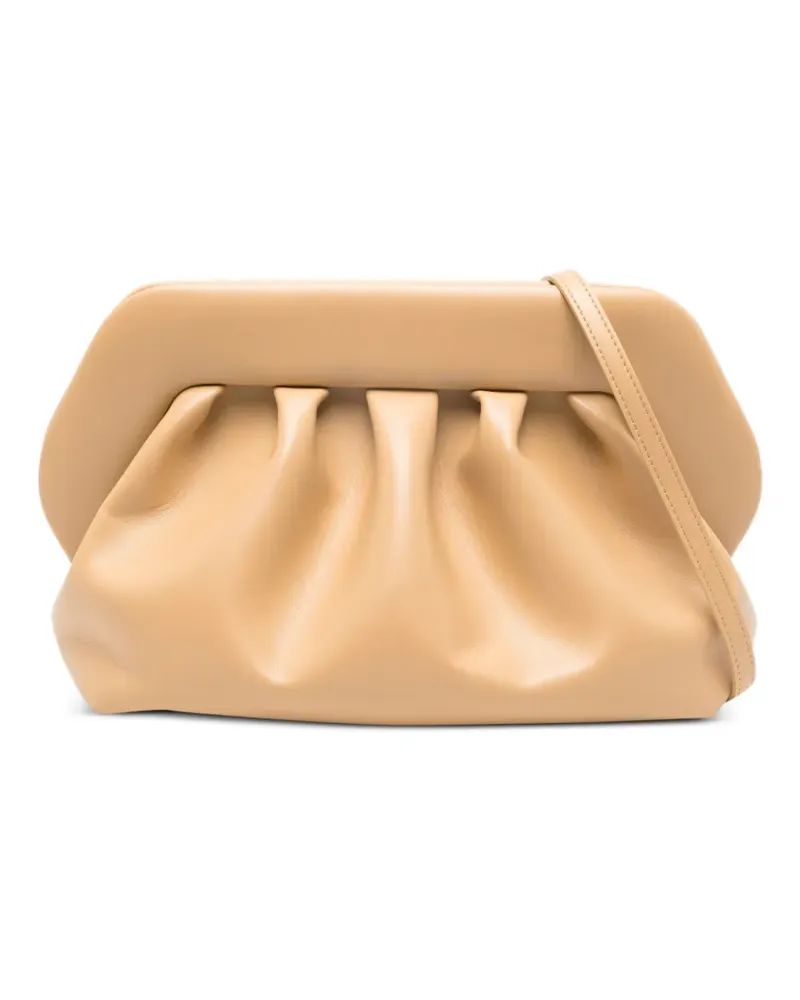 THEMOIRÈ Medium Bios Vegan gathered clutch bag - Nude Nude