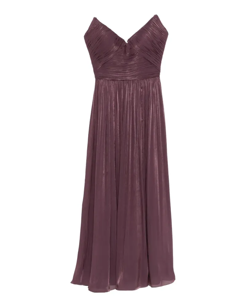 COSTARELLOS Fayla pleated V-neck maxi dress - Violett Violett