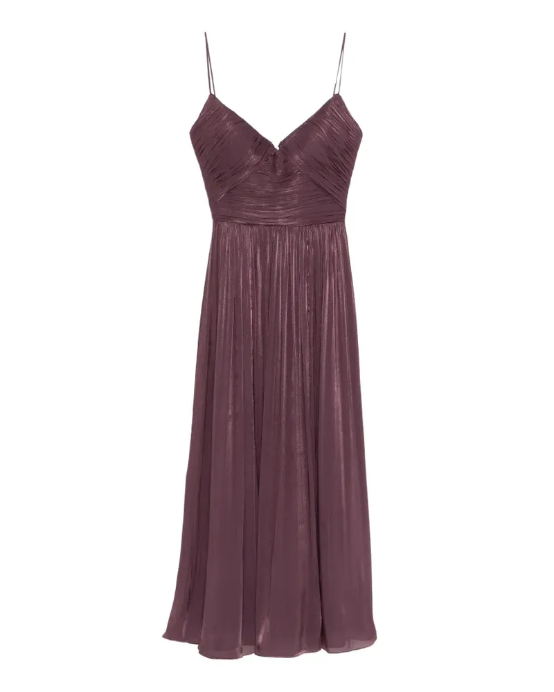 COSTARELLOS Fayla pleated V-neck maxi dress - Violett Violett