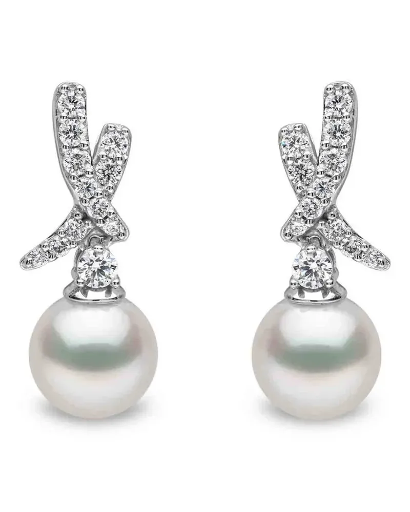 YOKO London Akoya pearl and diamond earrings - Silber Silber