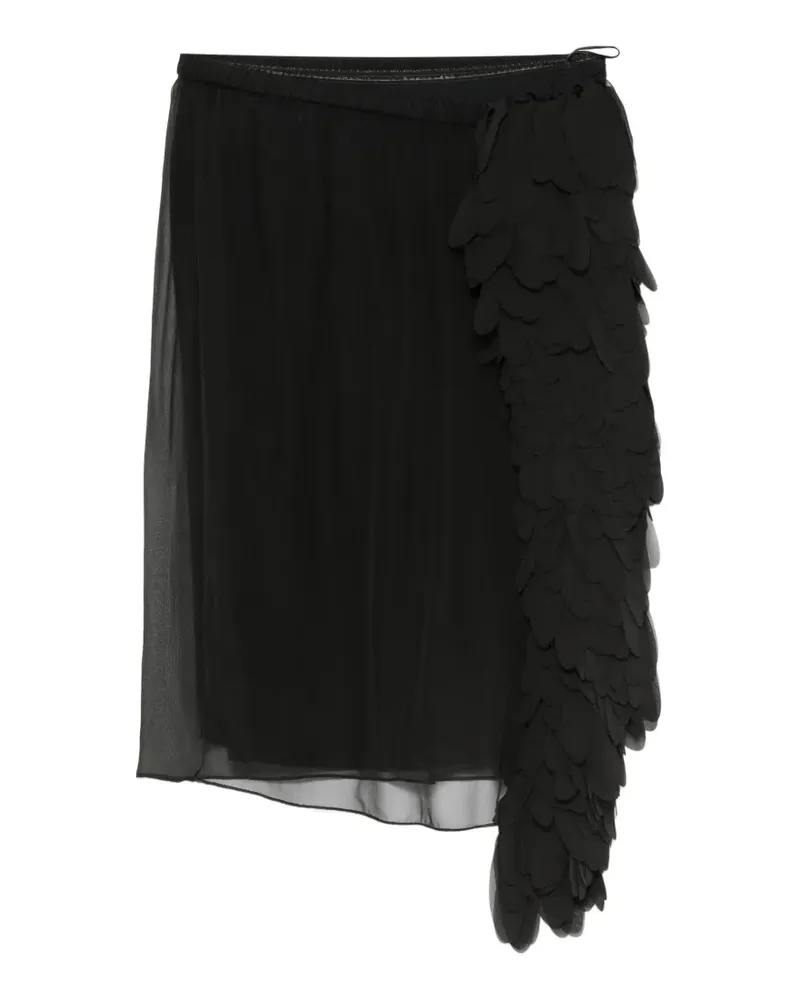 N° 21 petal-embellished mini skirt - Schwarz Schwarz