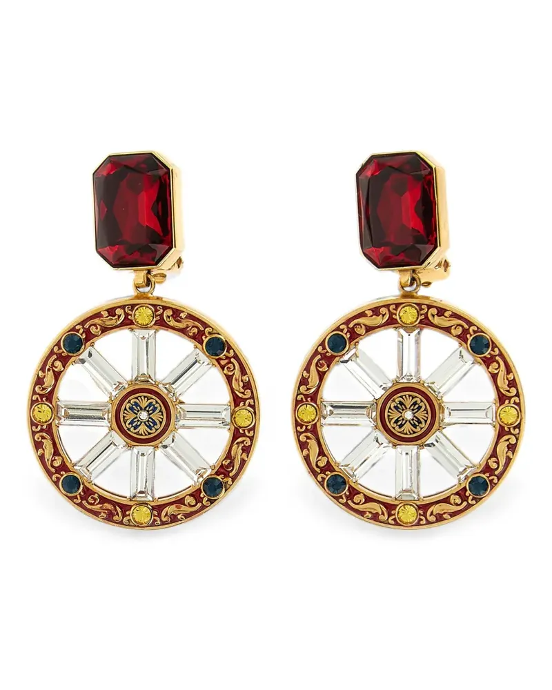 Dolce & Gabbana Ruota Carretto crystal-embellished earrings - Gold Gold