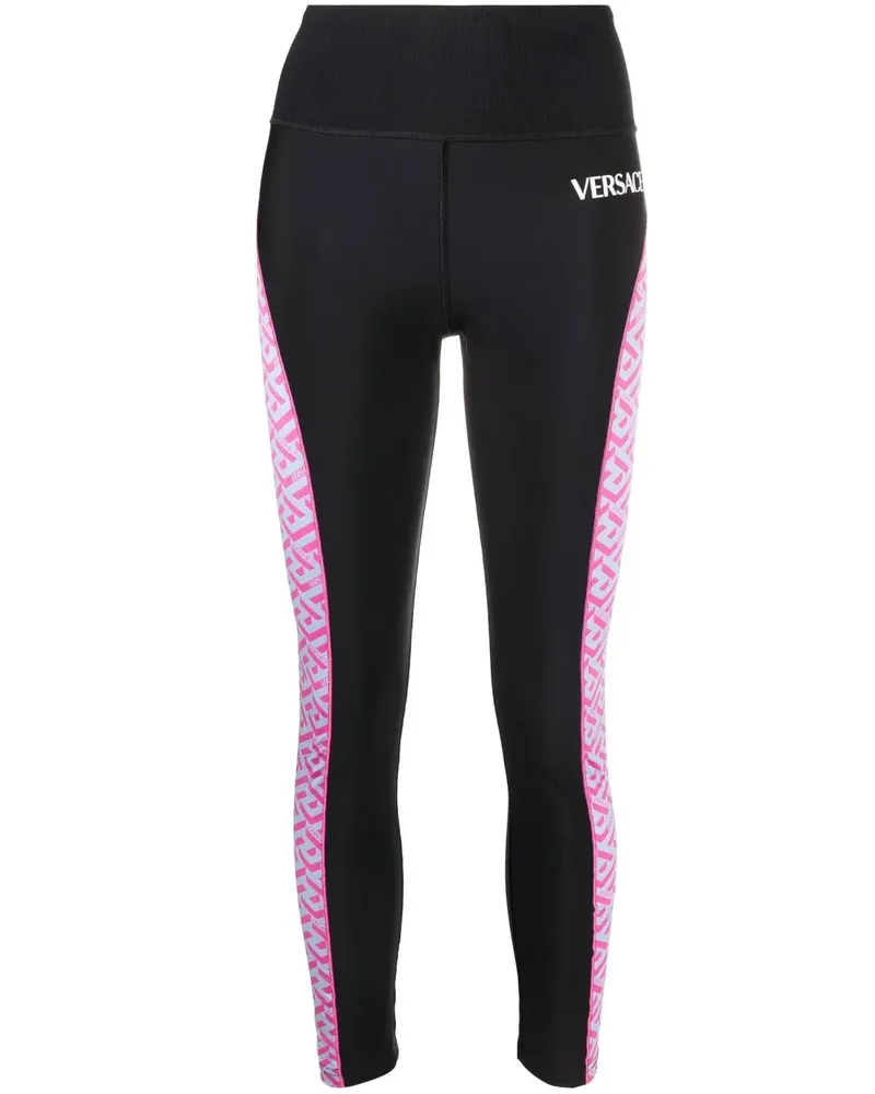 Versace La Greca Leggings - Schwarz Schwarz