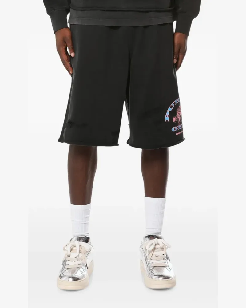 PURPLE BRAND Shorts im Distressed-Look - Schwarz Schwarz