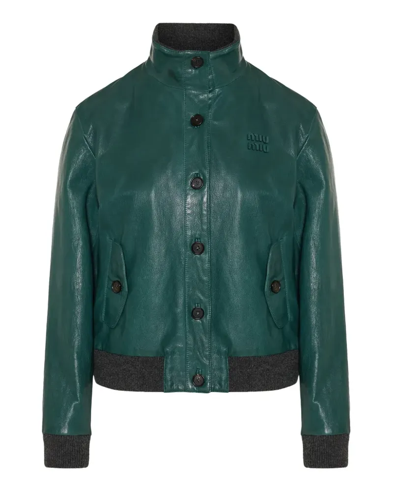 Miu Miu leather jacket - Grün Grün