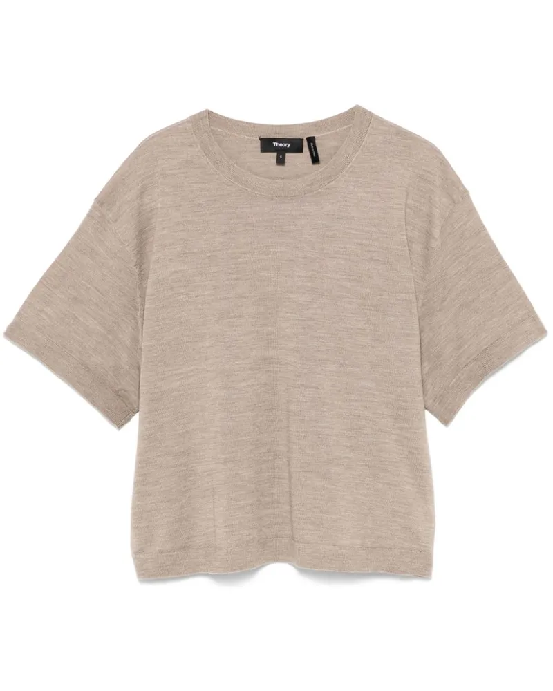 Theory Top aus Merinowolle - Braun Braun