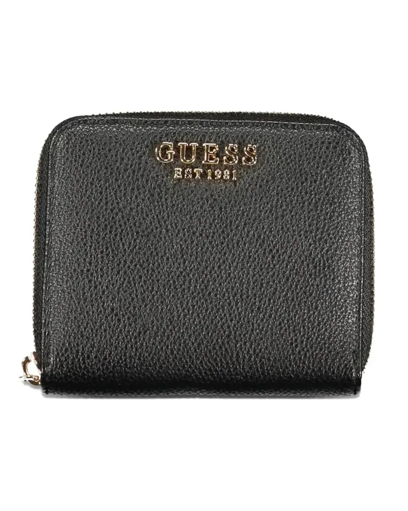 Guess logo-plaque zip-around wallet - Schwarz Schwarz