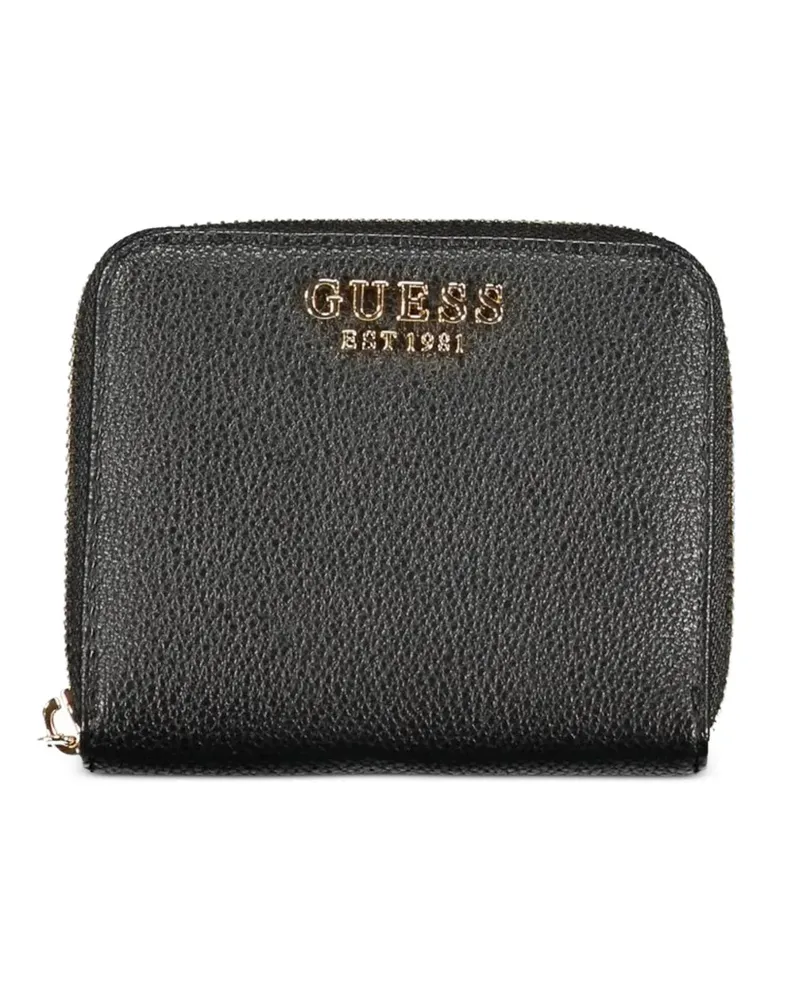 Guess logo-plaque zip-around wallet - Schwarz Schwarz