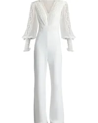 Tadashi Shoji Jumpsuit mit V-Ausschnitt Weiß