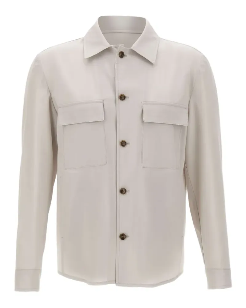 BARBA London flap-pocket button shirt jacket - Nude Nude