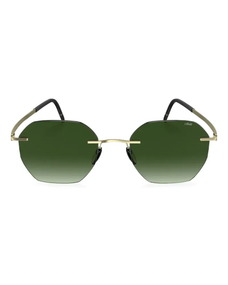 Silhouette rimless geometric-frame sunglasses - Gold Gold