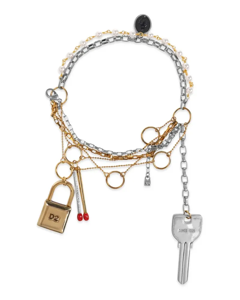 Dsquared2 Mehrreihige Armbänder mit Anhängern - Silber Silber