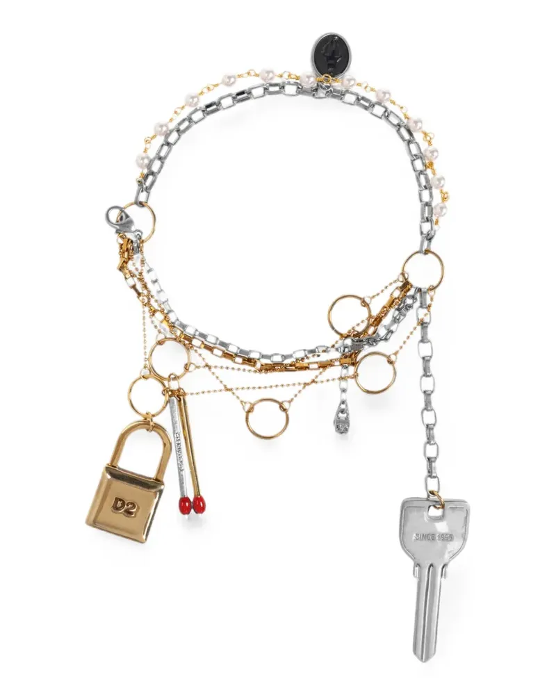 Dsquared2 charm-detail multi-chain bracelets - Silber Silber