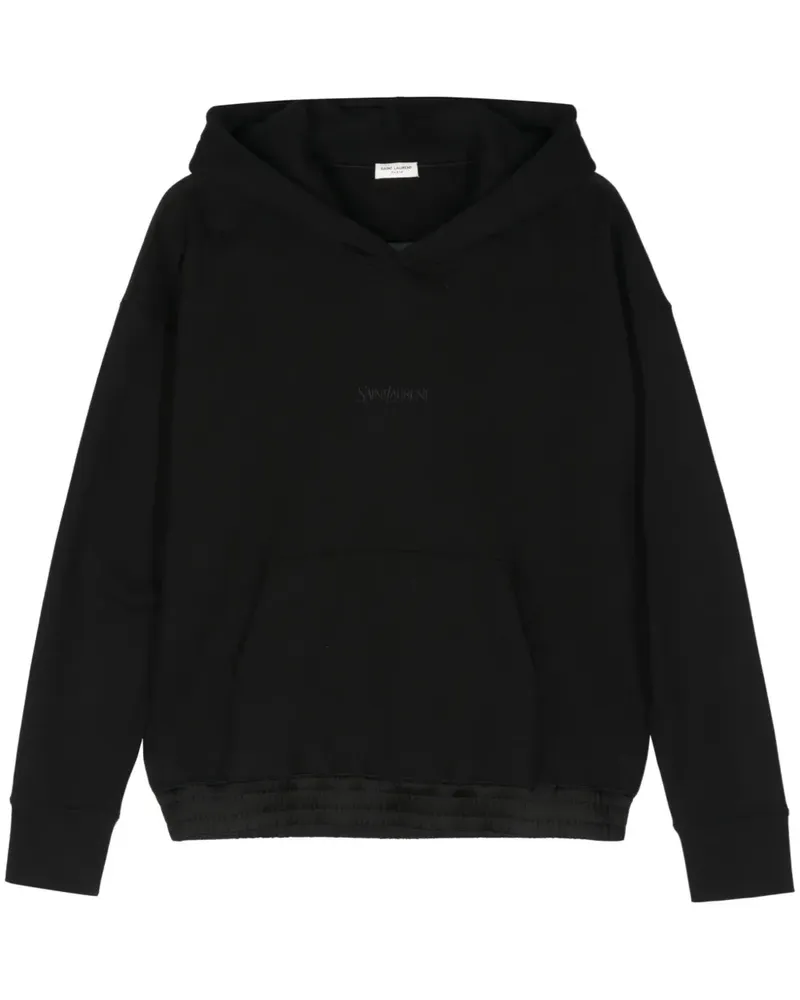 Saint Laurent Hoodie mit Logo-Stickerei - Schwarz Schwarz