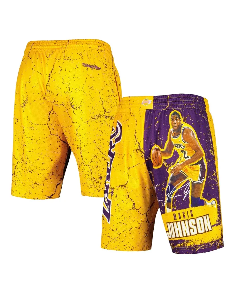 Mitchell & Ness Magic Johnson Los Angeles Lakers Hardwood Classics Shorts - Gelb Gelb