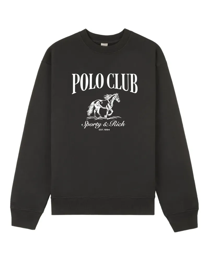 SPORTY & RICH Stallion Sweatshirt mit grafischem Print - Grau Grau