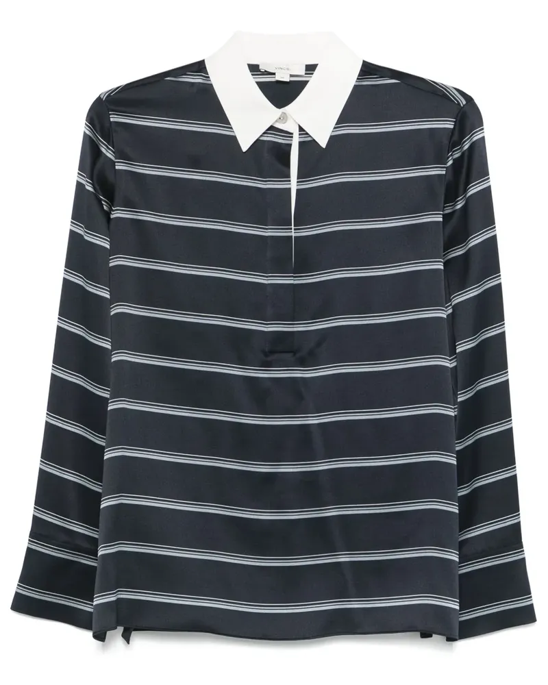 Vince Gestreiftes Poloshirt - Blau Blau