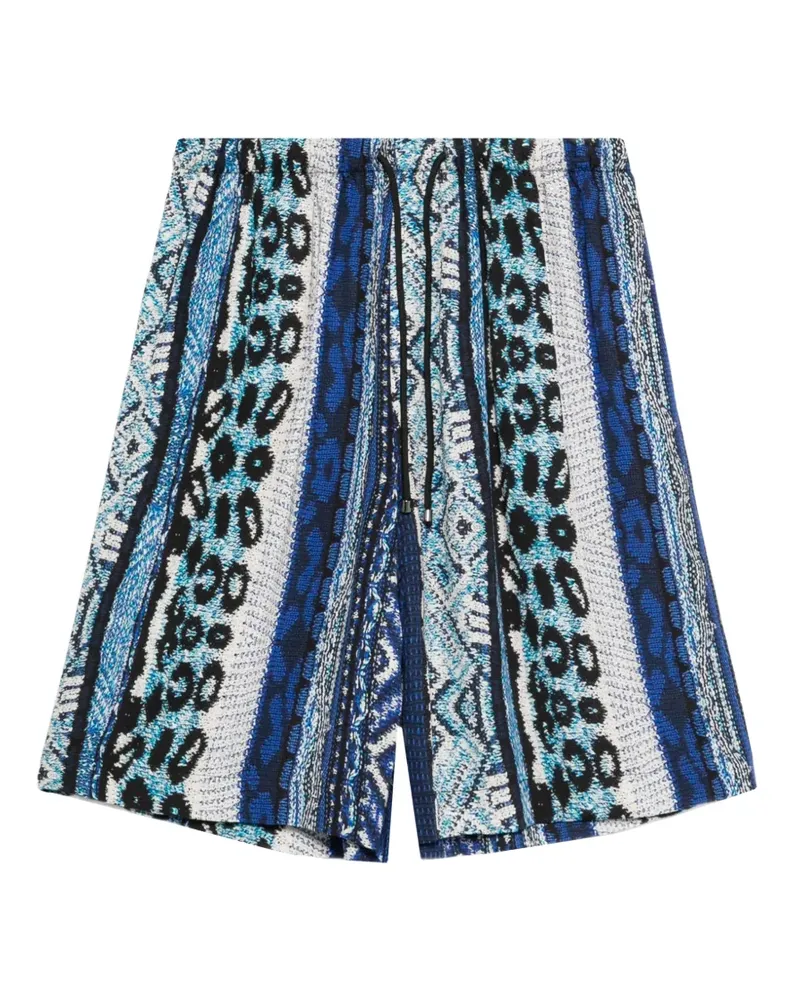 Laneus drawstring patterned shorts - Blau Blau