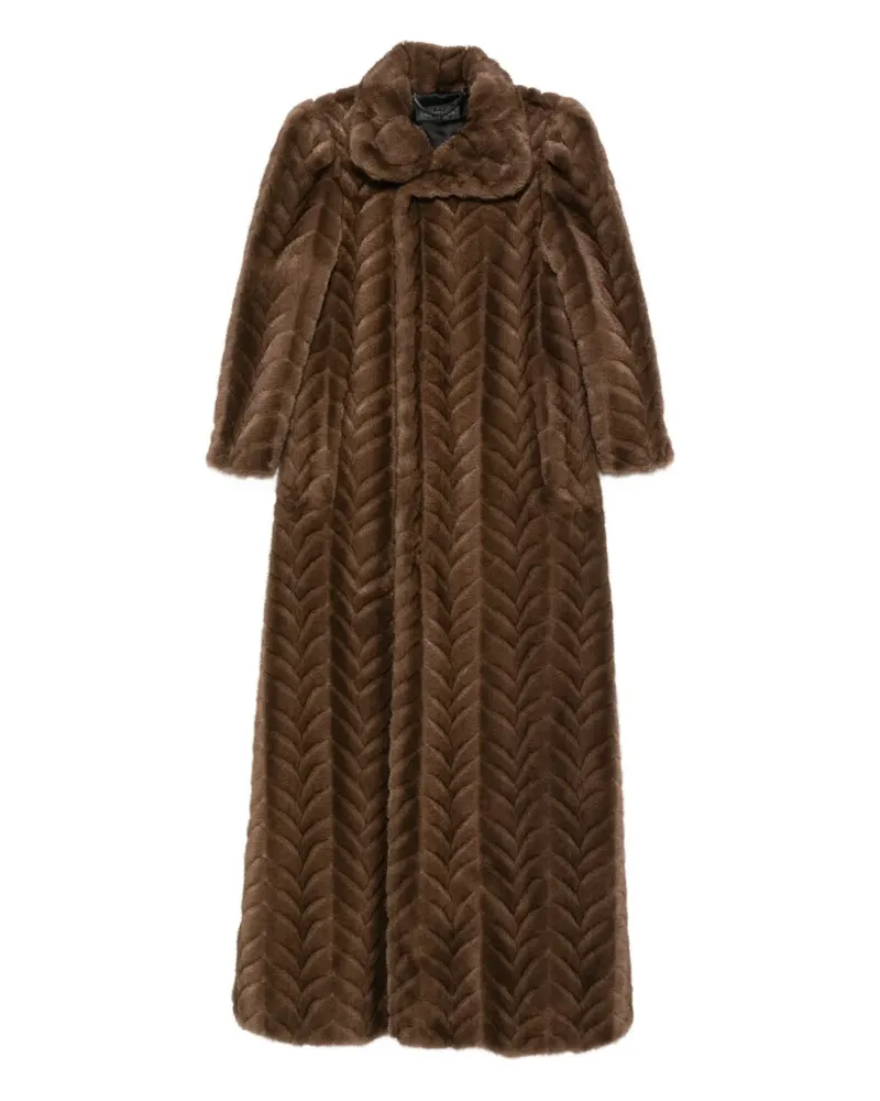 Balenciaga chevron-pattern coat - Braun Braun