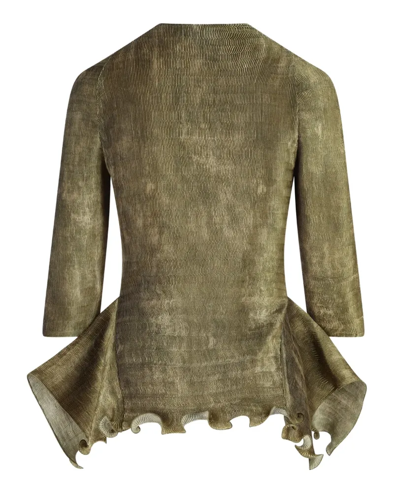 Fendi ruffled buttoned sweater - Grün Grün