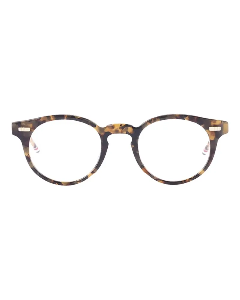 Thom Browne tortoiseshell-effect round-frame glasses - Braun Braun