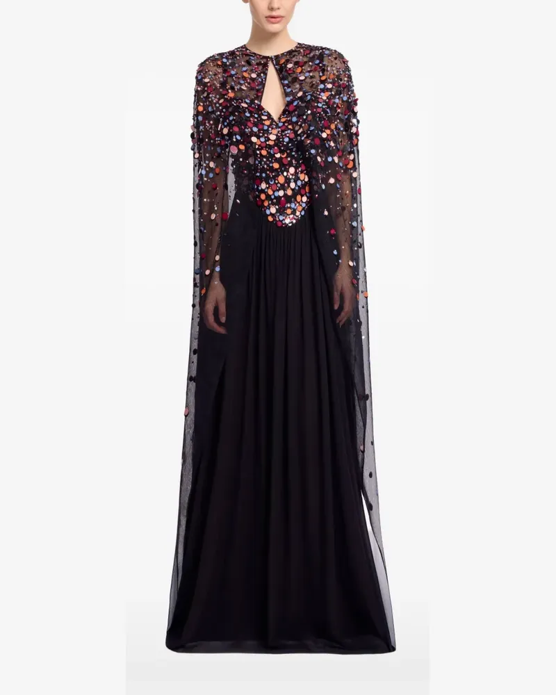 Elie Saab sequin-embellished cape - Schwarz Schwarz