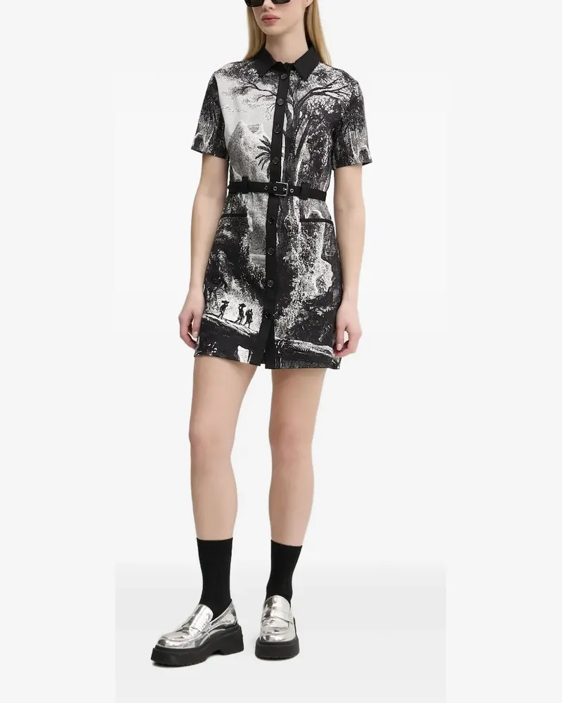Desigual Minikleid mit Gürtel - Schwarz Schwarz
