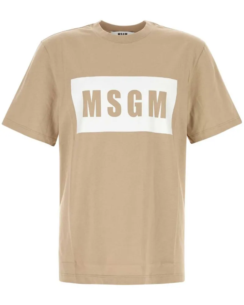 MSGM T-Shirt mit Logo-Print - 23|BEIGE 23
