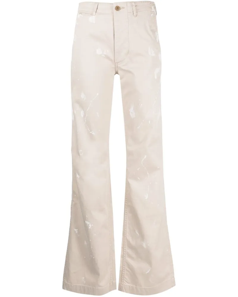 R13 Hose mit Farbklecks-Print - Nude Nude