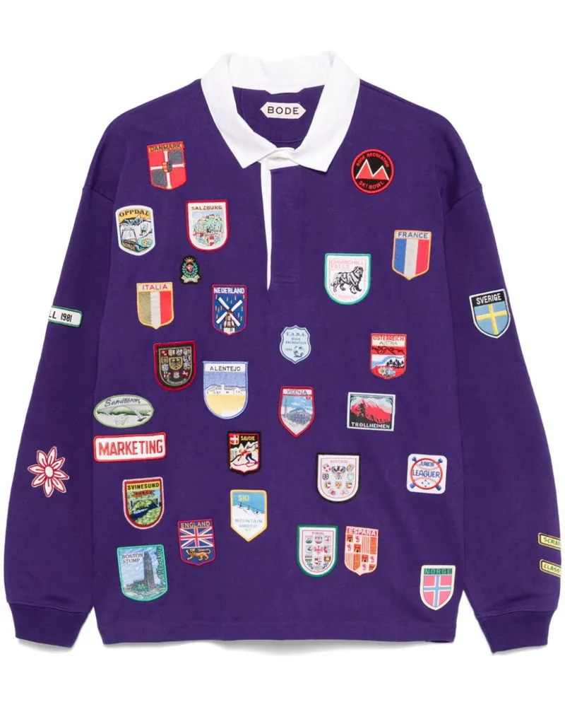 BODE Poloshirt mit Pass-Patch - Violett Violett