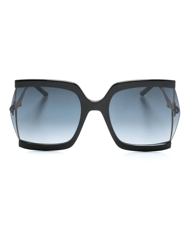 Carolina Herrera New York Sonnenbrille mit Oversized-Gestell - Schwarz Schwarz