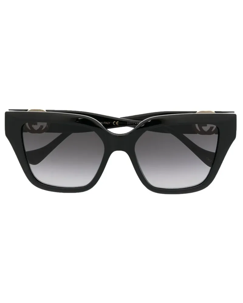 Gucci Eckige Sonnenbrille mit Logo - Schwarz Schwarz
