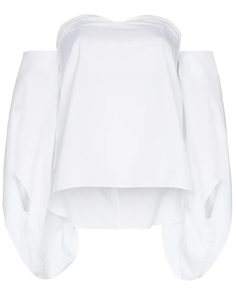 Rosie Assoulin Schulterfreie Bluse mit Puffärmeln - Weiß Weiß