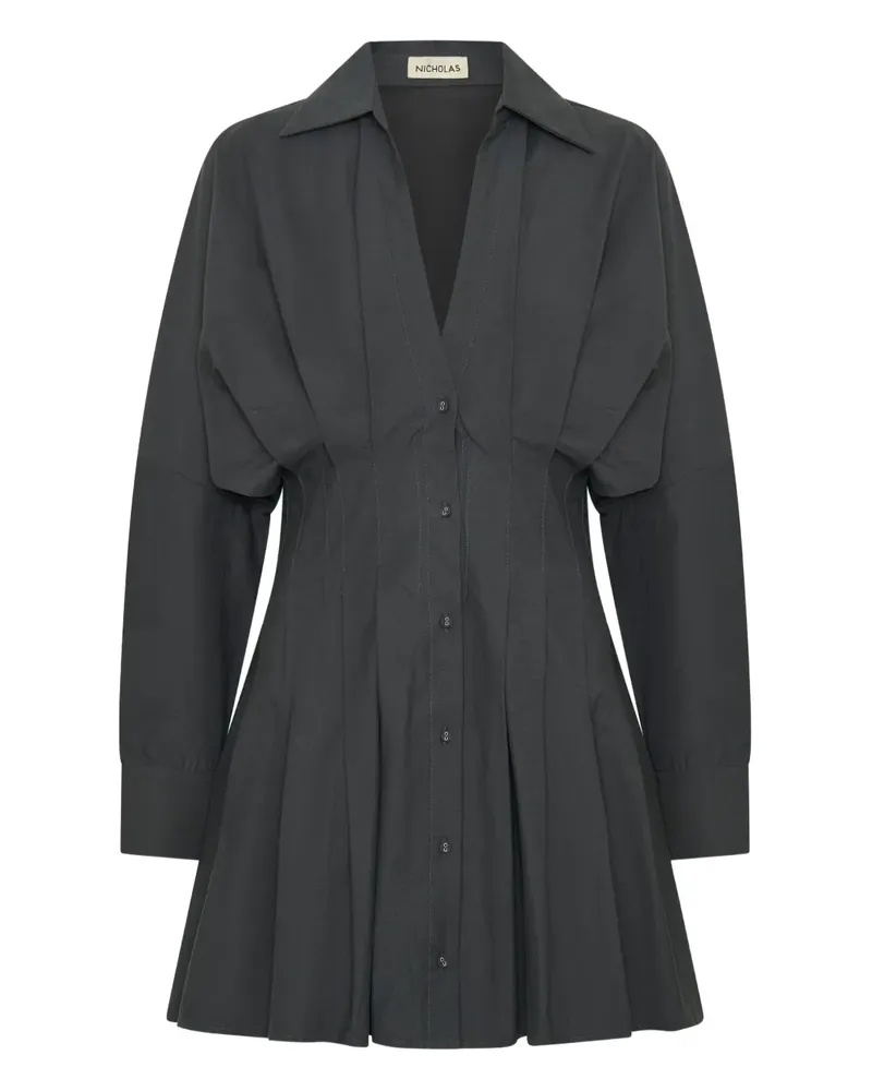 NICHOLAS Fabienne pleated mini dress - Grau Grau