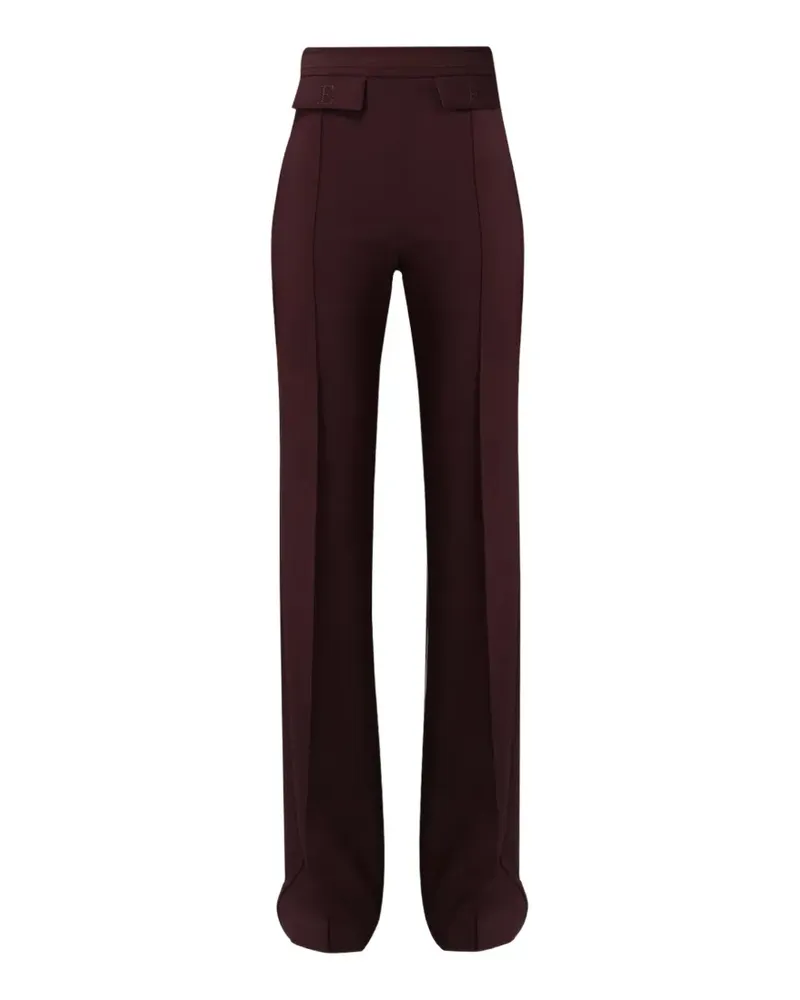 Elisabetta Franchi logo-embroidered crepe trousers - Braun Braun