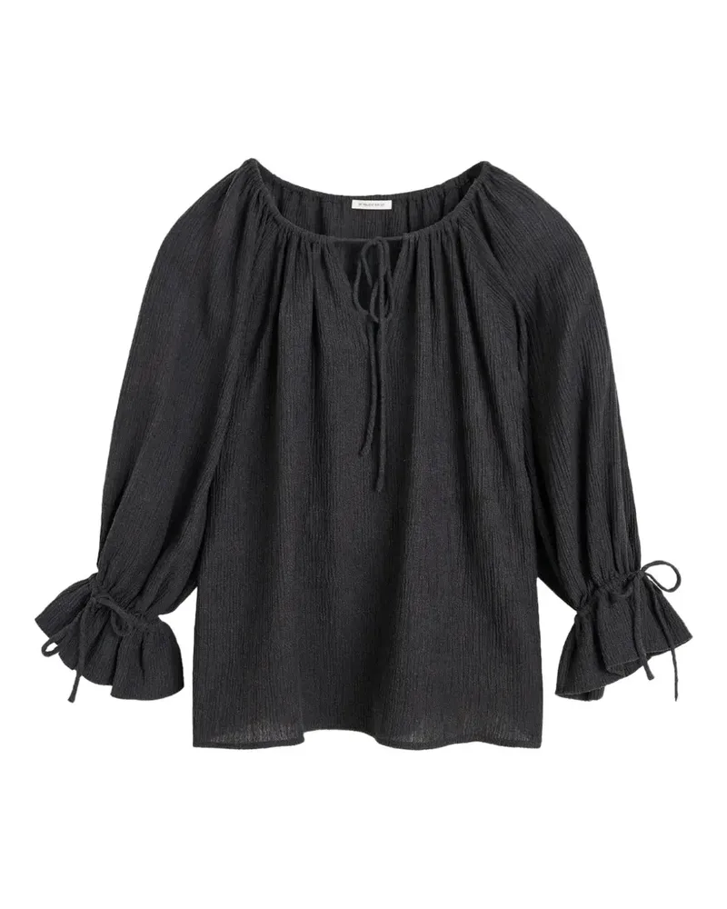 By Malene Birger Rose weave blouse - Schwarz Schwarz