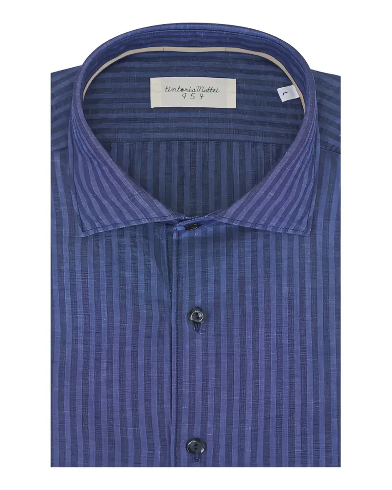Tintoria Mattei striped-pattern shirt - Blau Blau